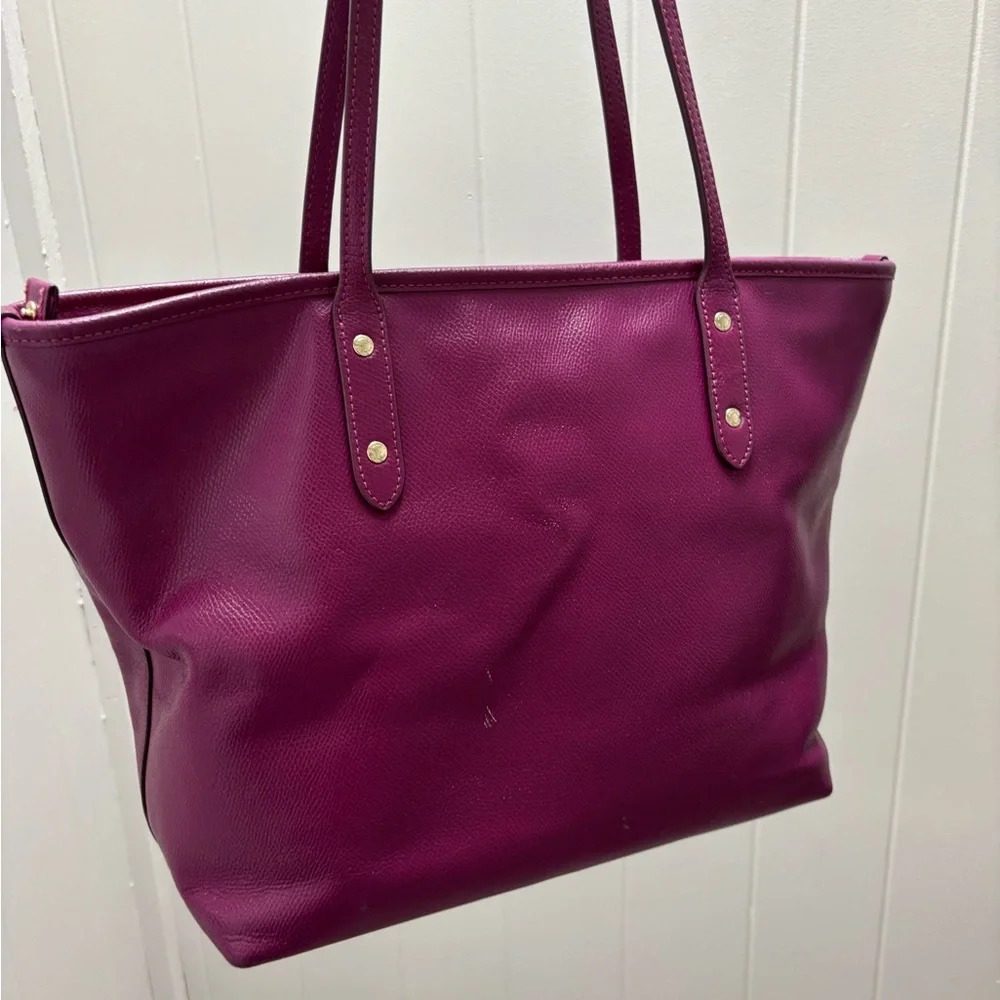 Coach Magenta Leather Tote